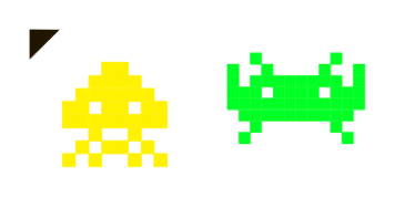 Space Invaders Yellow and Green cute cursor
