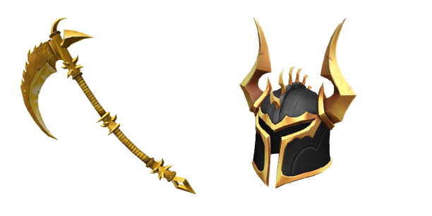 Golden Scythe And Helmet Roblox