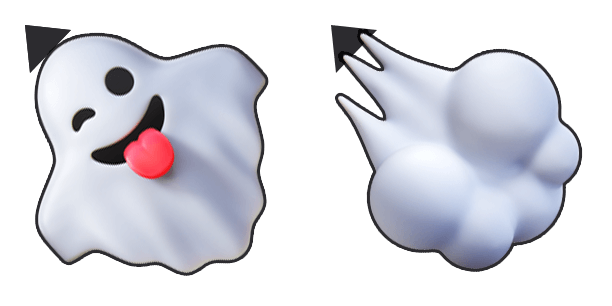 Ghost 3D Emoji cute cursor