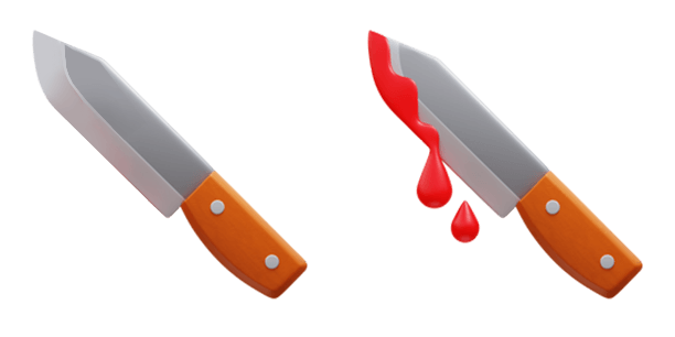 Horror Knife 3D Emoji cute cursor