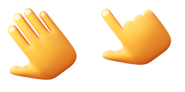 Palm Hand Pointer 3D Emoji cute cursor