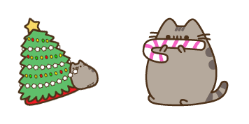Pusheen the Cat & Christmas Tree Animated cute cursor