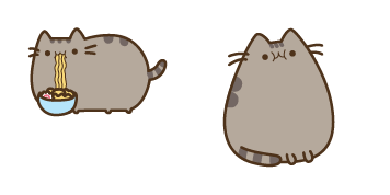 Pusheen Eating Noodles Animated cute cursor