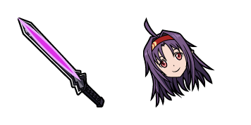 Sword Art Online Konno Yuuki & Sword Animated cute cursor