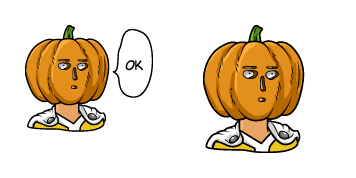 One-Punch Man Saitama Pumpkin Head Animated cute cursor