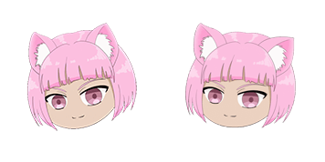 Anime Girl with Cat Ears Animated cute cursor