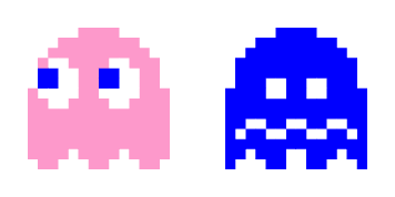 Pac-Man Pinky & Blue Ghost Animated cute cursor