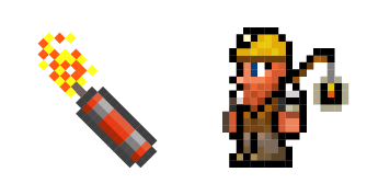 Terraria Demolitionist & Dynamite Pixel Animated cute cursor