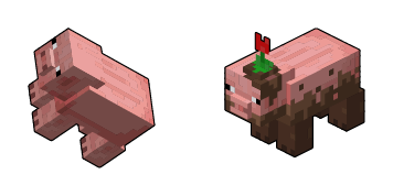 Minecraft Pig & Muddy Pig cute cursor