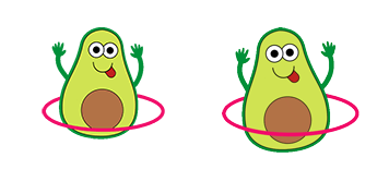 Funny Avocado with Hula Hoop Animated
