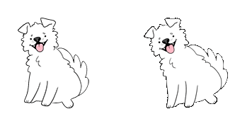 White Dog Animated cute cursor