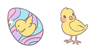 Easter Egg & Chick Animated cute cursor