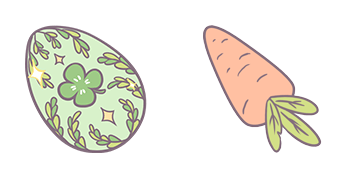 Easter Egg & Carrot Animated cute cursor