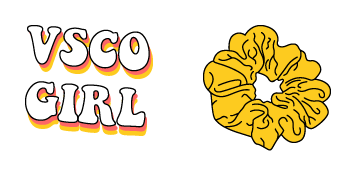 VSCO Girl & Scrunchie Animated cute cursor