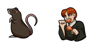 Harry Potter Ron Weasley & Scabbers the Rat cute cursor