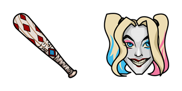 Harley Quinn & Bat cute cursor