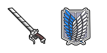 Attack on Titan Gear Sword &  Scout Logo cute cursor