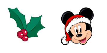 Mickey Mouse & Christmas Holly