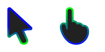 Green & Blue Stroke Gradient Animated cute cursor