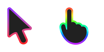 Black & Rainbow Stroke Gradient Animated cute cursor