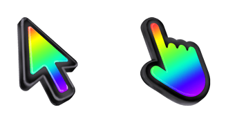 3D Rainbow Black Stroke Mac cute cursor