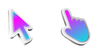 3D Blue & Pink Mac Animated cute cursor