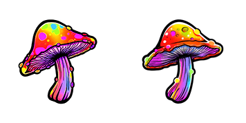 Colorful Trippy Mushroom Animated
