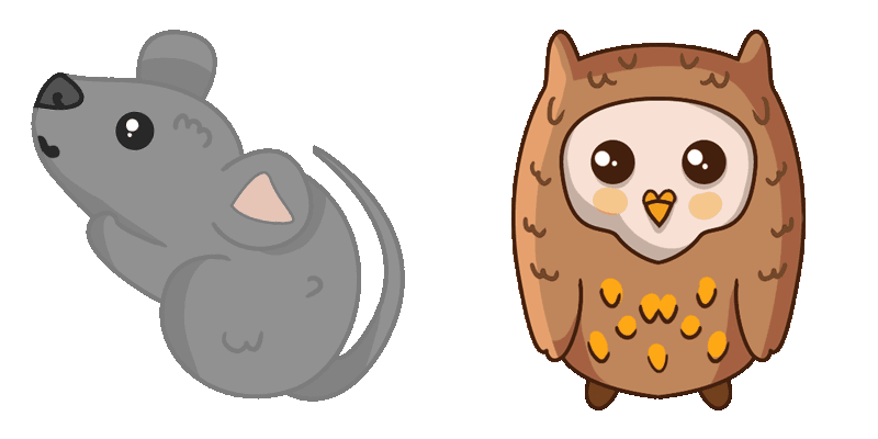 Mouse and owl cute cursor