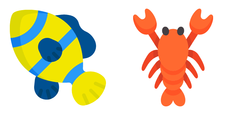The Little Mermaid Flounder and Sebastian cute cursor