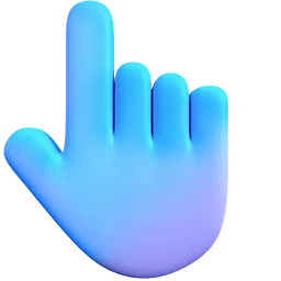 3D Blue Gradient Classic hand cursor