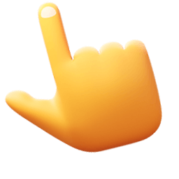 3D Fluensy Emoji hand cursor