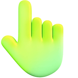 3D Green Gradient Classic hand cursor