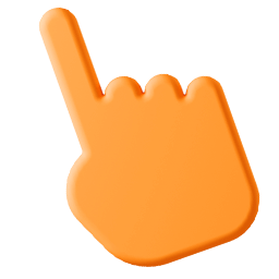 3D Orange Arrow Classic hand cursor