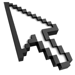 3D White Pixel Classic arrow cursor