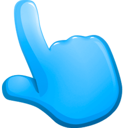 Blue Color hand cursor