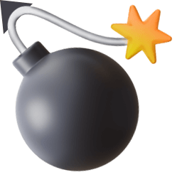 Bomb Fire 3D Emoji arrow cursor