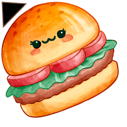 Burger Kawaii Food And Drinks hand cursor