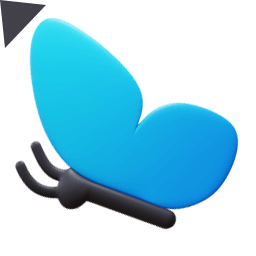 Butterfly 3D Emoji arrow cursor