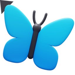 Butterfly 3D Emoji hand cursor