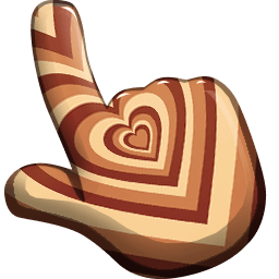 Coffee Cream Brown Heart Color hand cursor