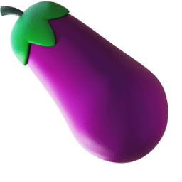 Eggplant 3D Emoji arrow cursor