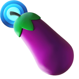 Eggplant 3D Emoji hand cursor