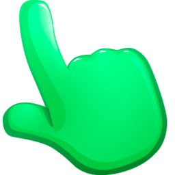 Electric Green Color hand cursor