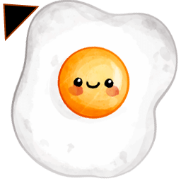 Fried Egg Kawaii Food And Drinks arrow cursor