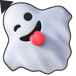 Ghost 3D Emoji arrow cursor