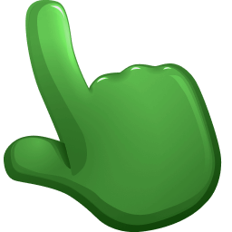 Green Color hand cursor