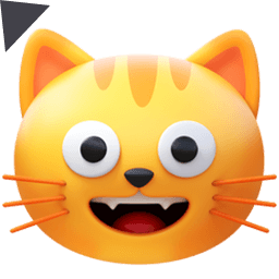 Grinning Cat 3D Emoji arrow cursor