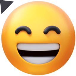 Grinning Face 3D Emoji hand cursor