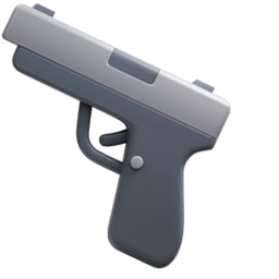 Gun 3D Emoji arrow cursor