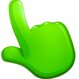 Lime Color hand cursor